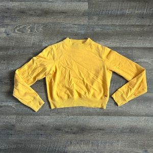 Yellow Cropped Hollister Sweatshirt